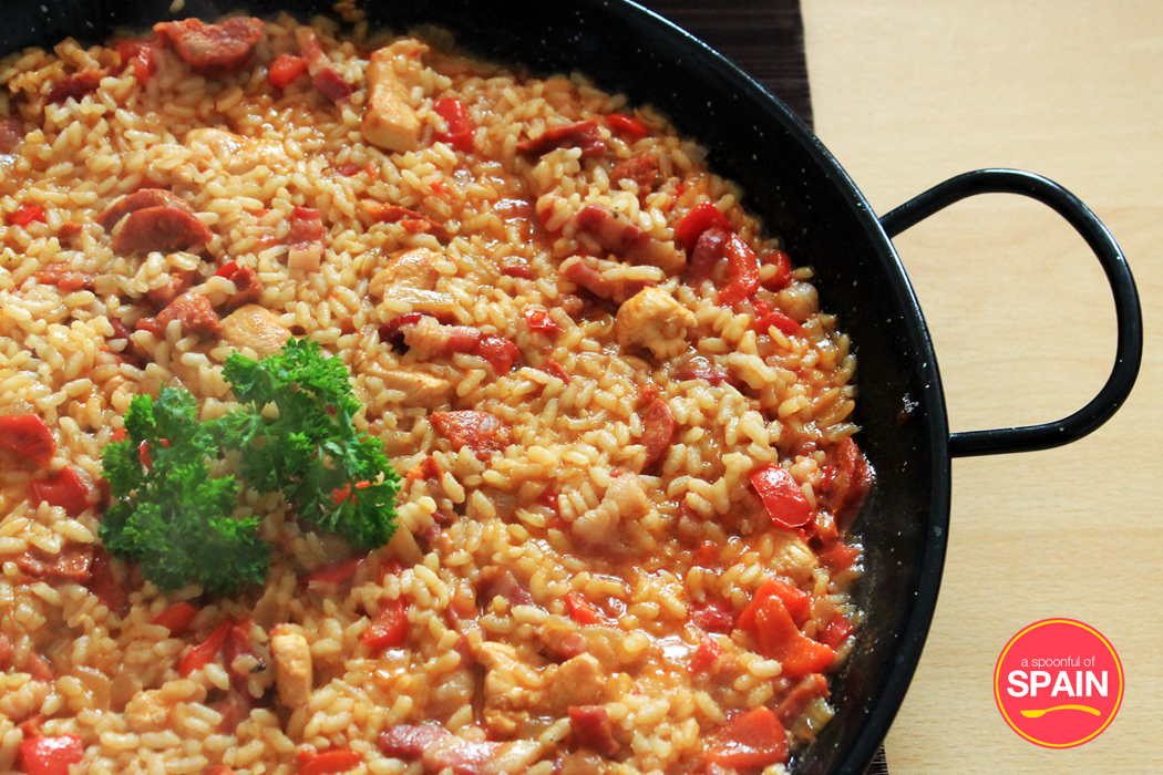 Rice with chorizo and pancetta