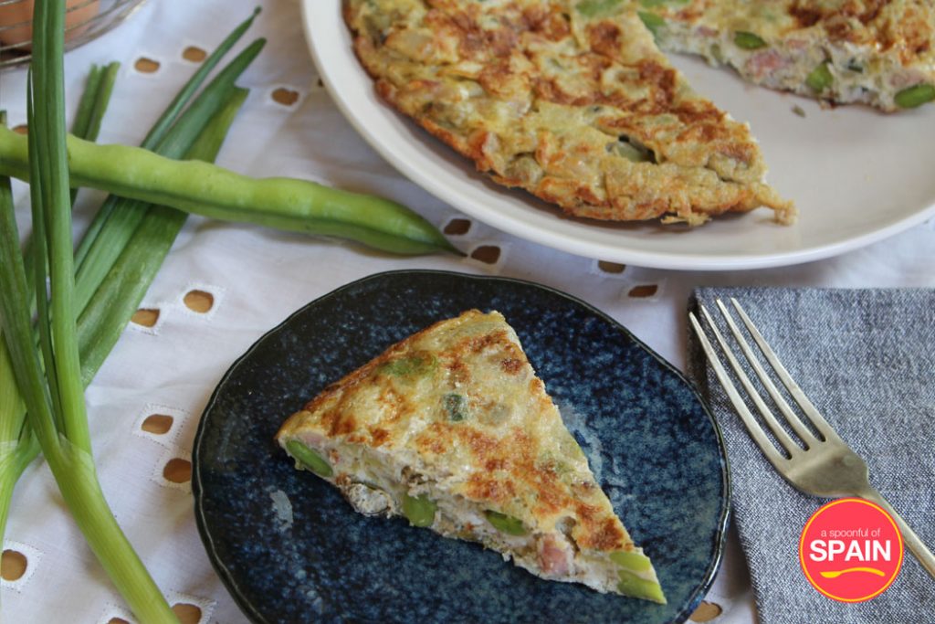 Broad beans omelette